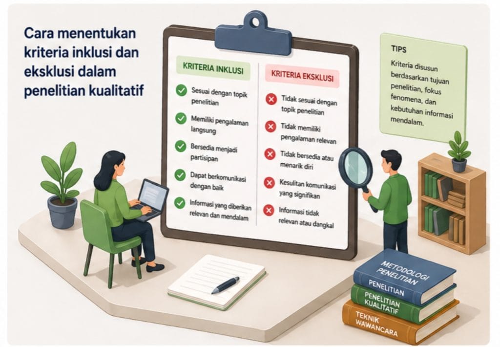 Cara menentukan kriteria inklusi dan eksklusi dalam penelitian kualitatif
