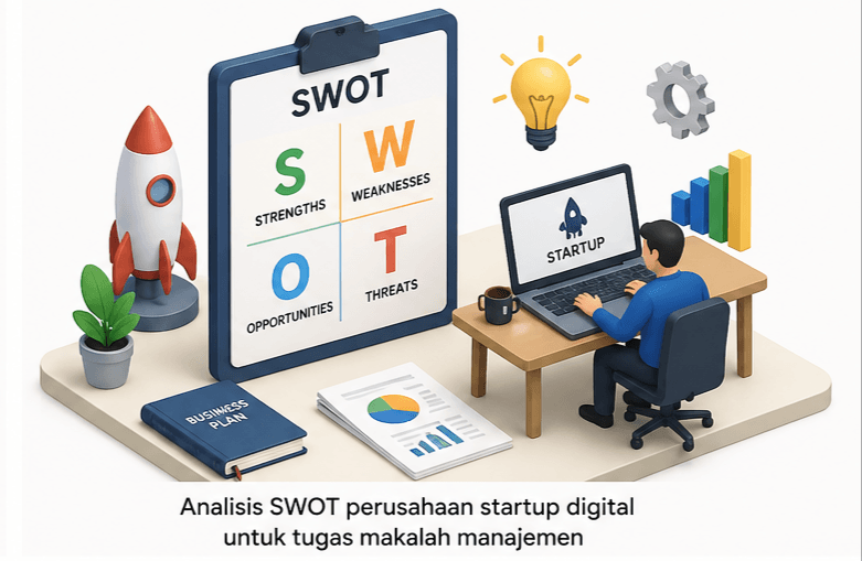 Analisis SWOT perusahaan startup digital untuk tugas makalah manajemen