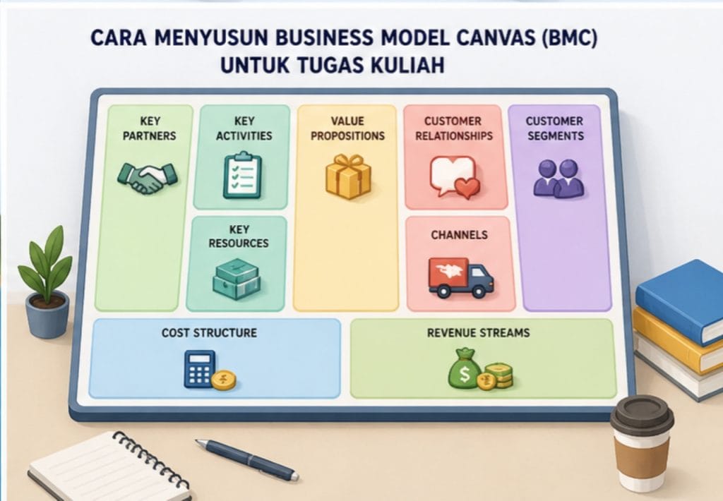 Cara menyusun Business Model Canvas (BMC) untuk tugas kuliah