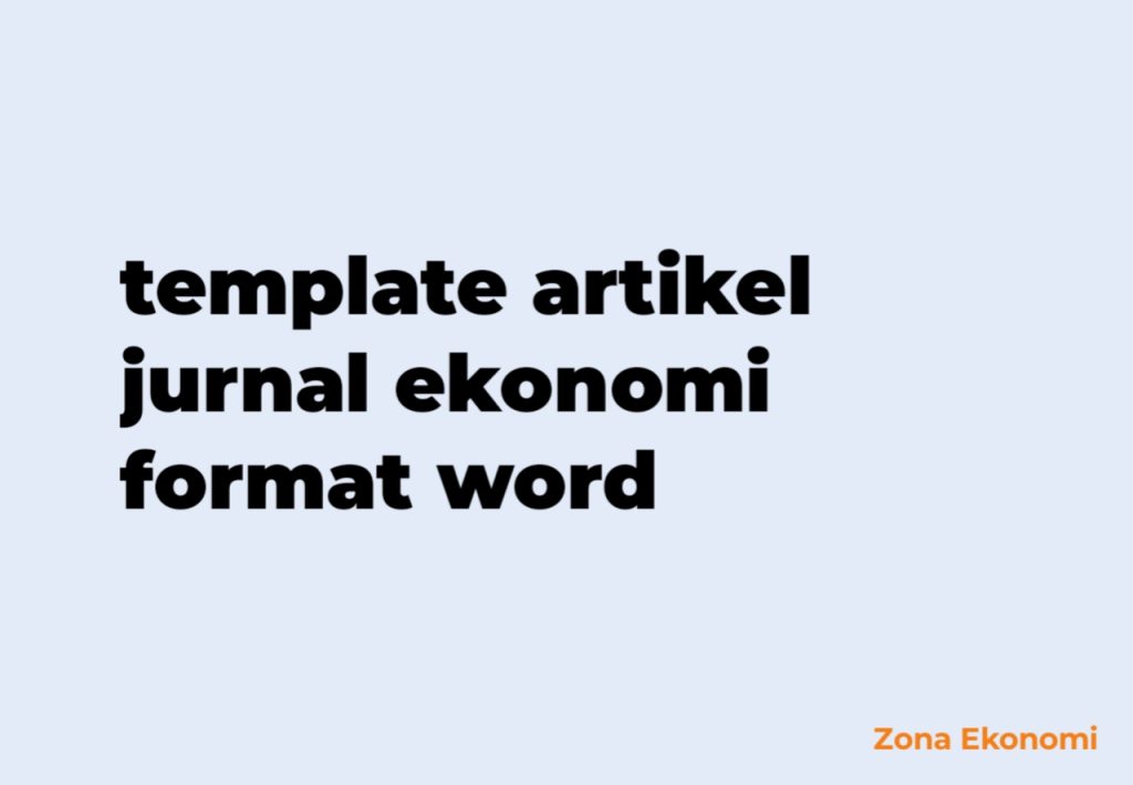 template artikel jurnal ekonomi format word